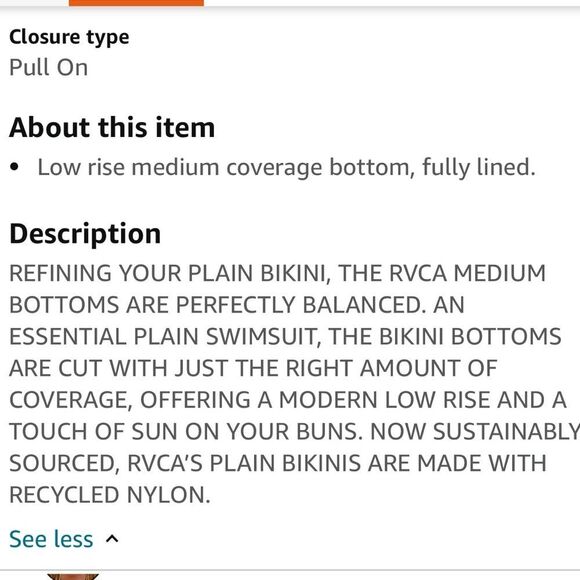 RVCA WOMEN’S LOW RISE MEDIUM COVERAGE HIPSTER BOTTOMS SIZE MEDIUM DARK IVY NWT - Picture 6 of 8